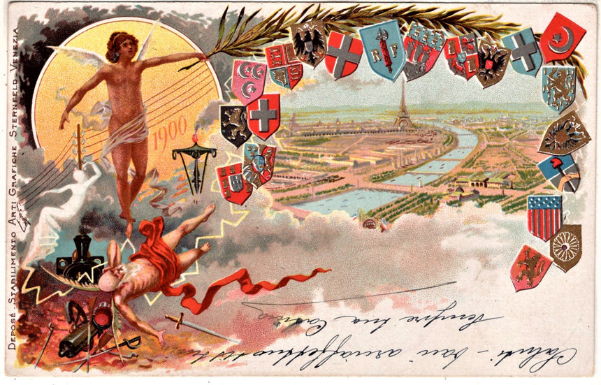 Cartolina antica Parigi sedita da Savigno