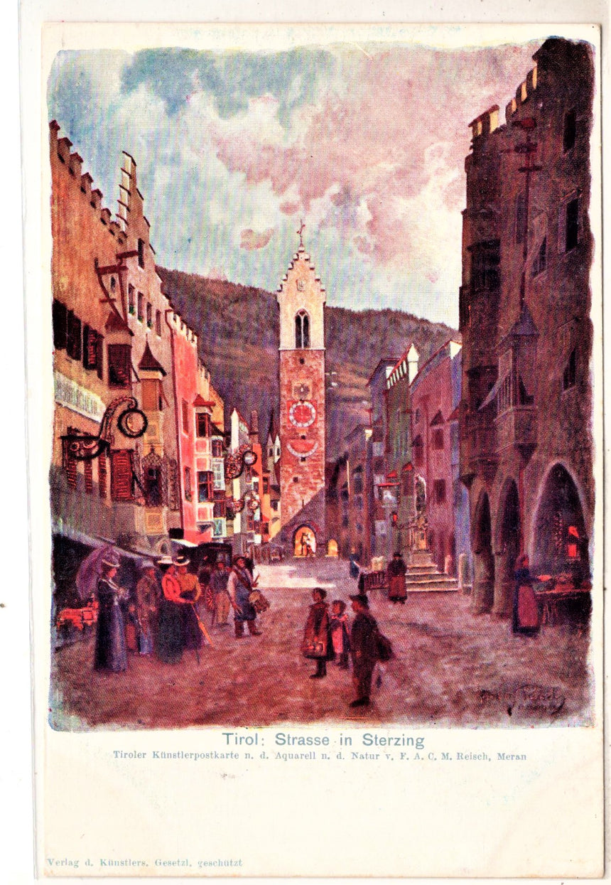 Cartolina antica Strada di Vipiteno