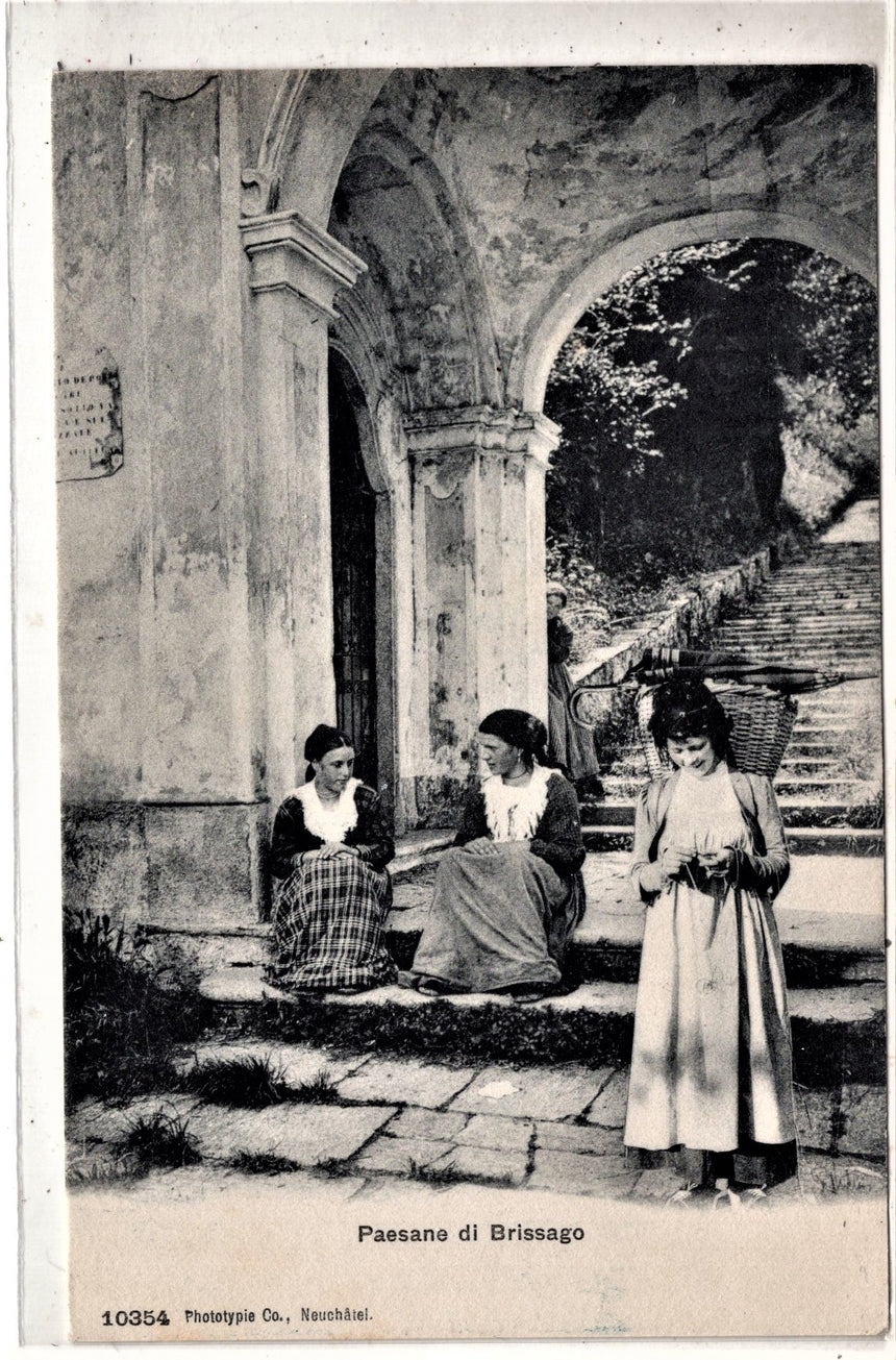 Cartolina antica Paesane di Brissago