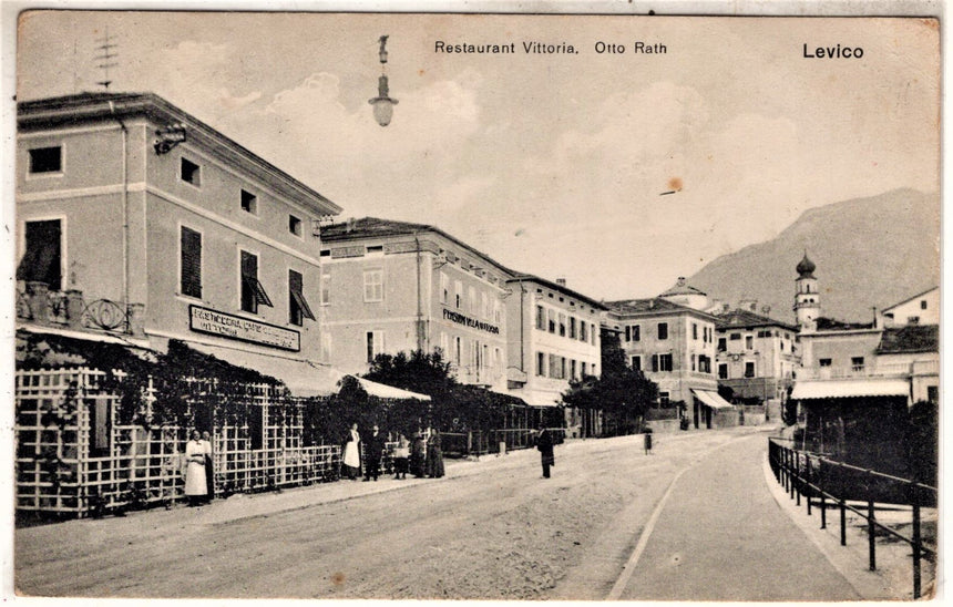 Cartolina antica Levico Ristorante Vittoria Otto Rath