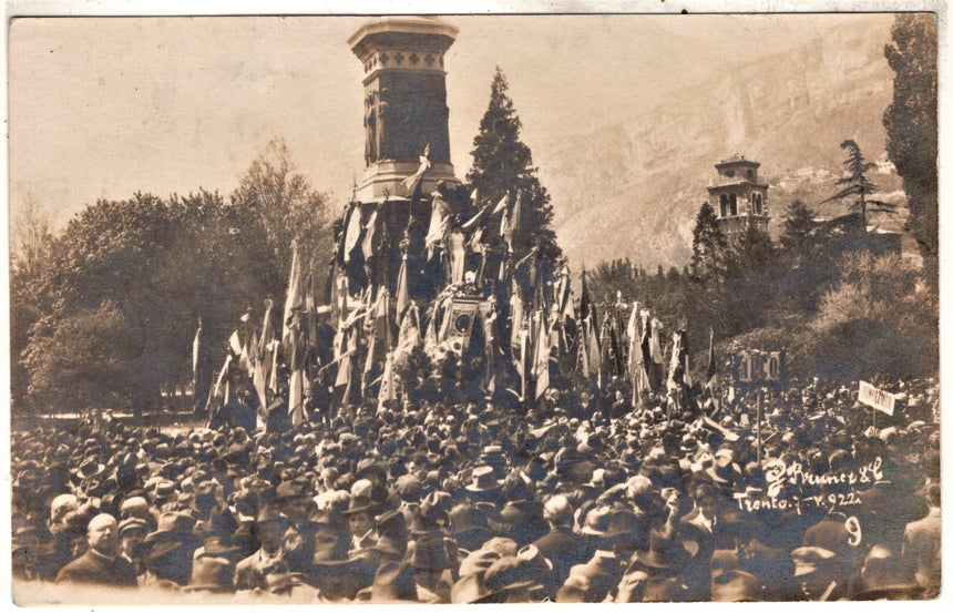 Cartolina antica Trento fotografia convegno nel 1922