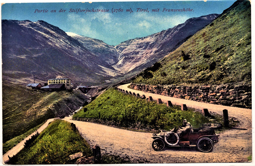 Cartolina antica Partie an der Stilfserjochstrasse Tirol