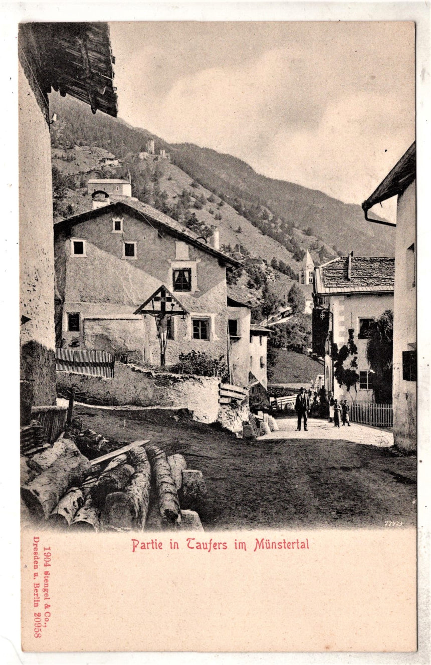 Cartolina antica Partie in Taufers im Mustertal Sudtirol