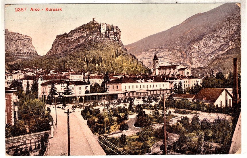 Cartolina antica Arco di Trento Kurpark