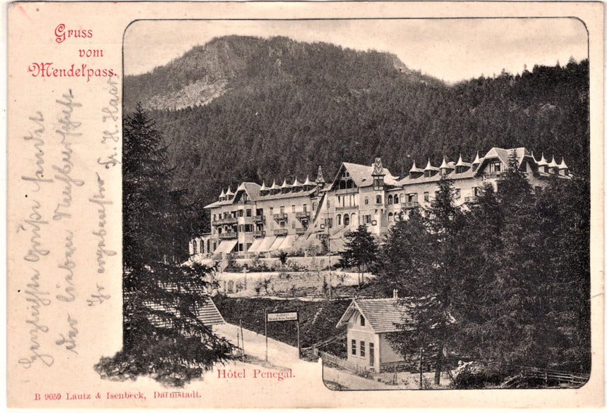 Cartolina antica Gruss von der Mendepassl bei Bozen