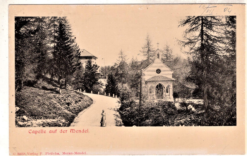 Cartolina antica Capelle auf der Mendel