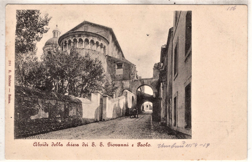 Cartolina antica Roma Abside dei S.S. Giovanni e Paolo