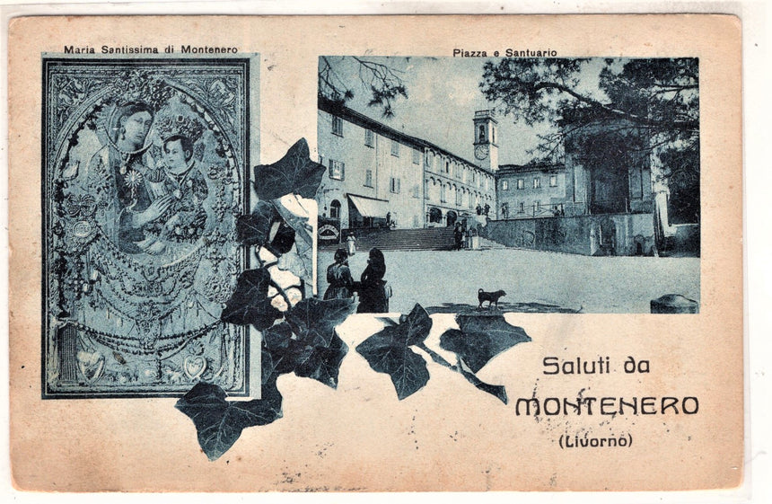 Cartolina antica Saluti da Montenero Livorno