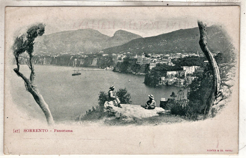 Cartolina antica Sorrento panorama nel 1900