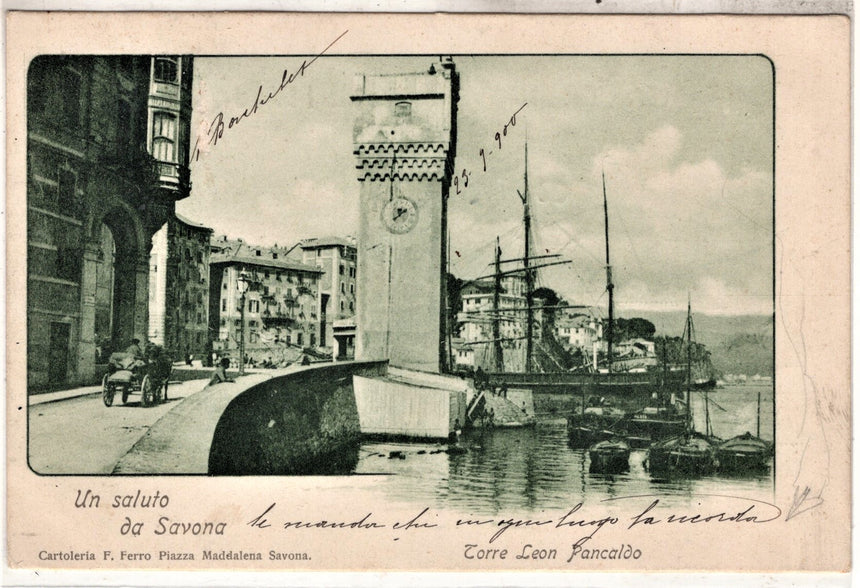 Cartolina antica Un saluto da Savona