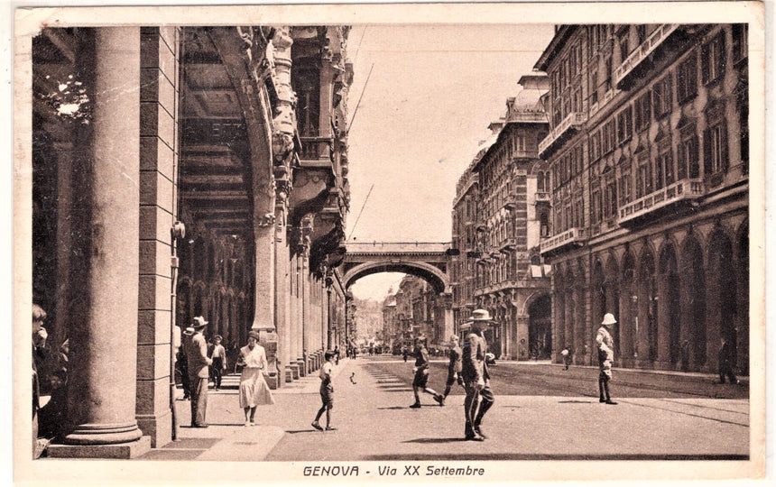 Cartolina antica Genova via XX settembre