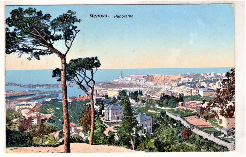 Cartolina antica Genova Panorama