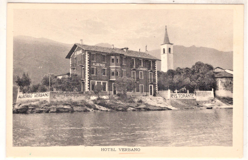 Cartolina antica Lago Maggiore isola Superiore Hotel Verbano
