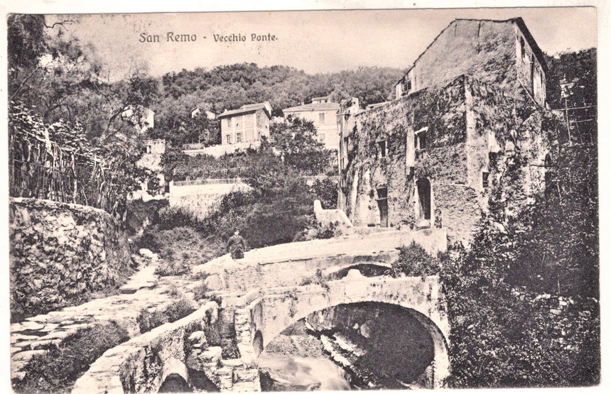 Cartolina antica San Remo vecchio ponte