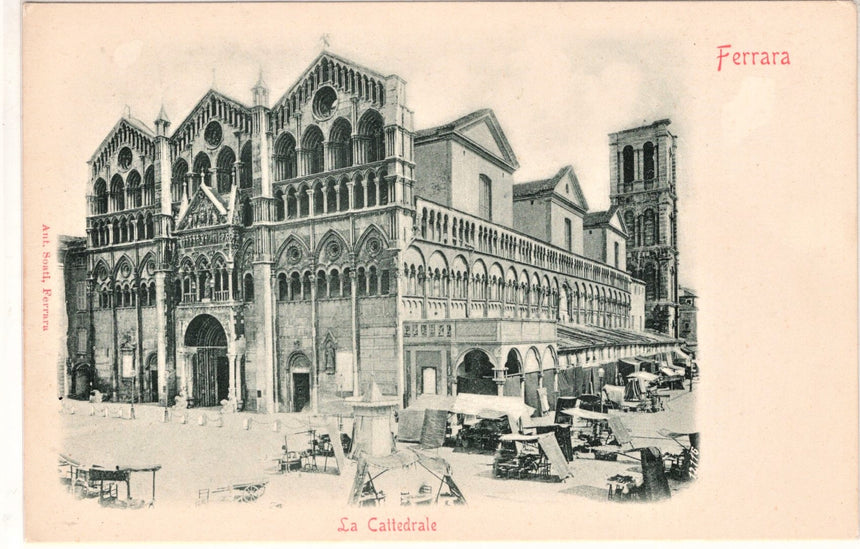Cartolina antica Ferrara la Cattedrale