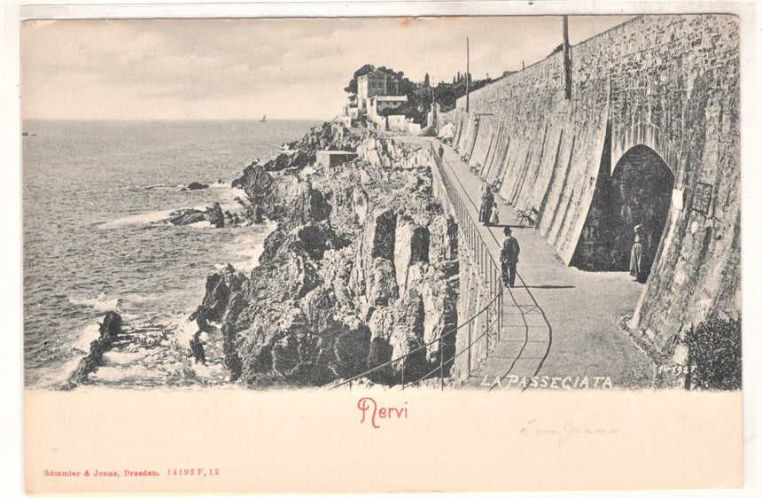Cartolina antica Nervi la passeggiata