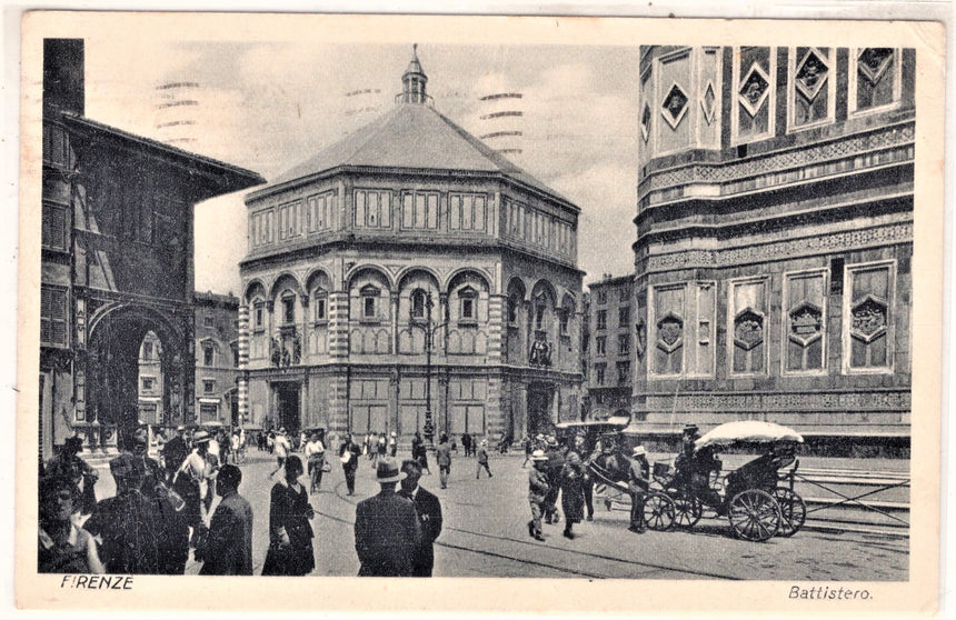Cartolina antica Firenze il Battistero
