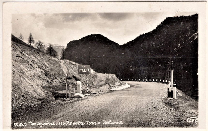 Cartolina antica Monginevro confine Italo Francese
