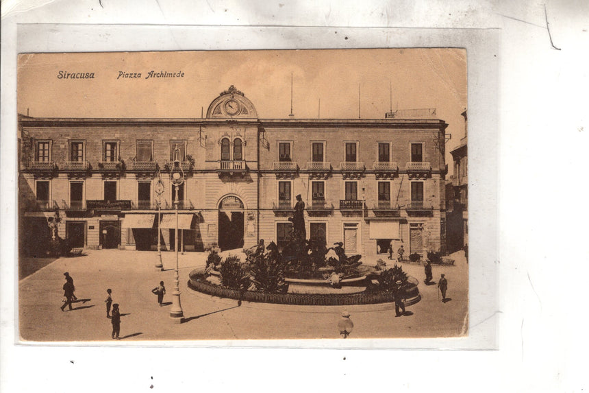 Cartolina antica Siracusa piazza Archimede