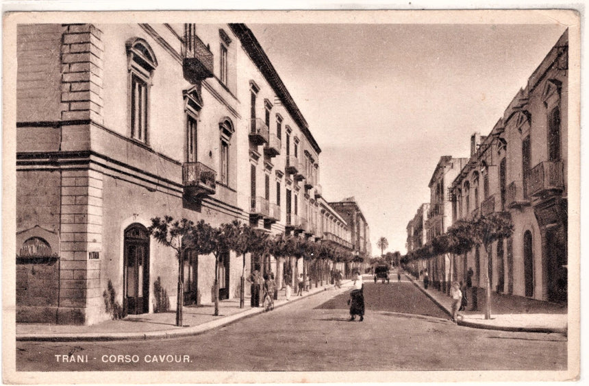 Cartolina antica Trani corso Cavour