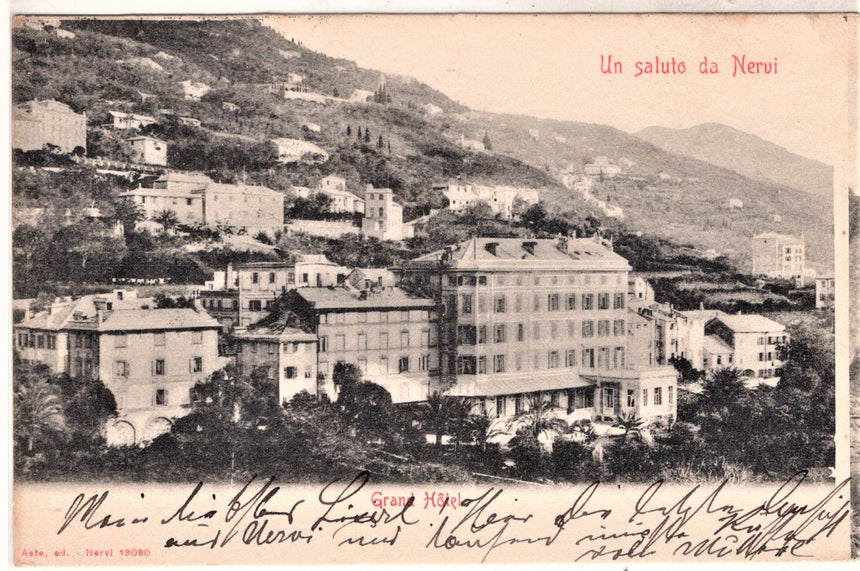 Cartolina antica Un saluto da Nervi