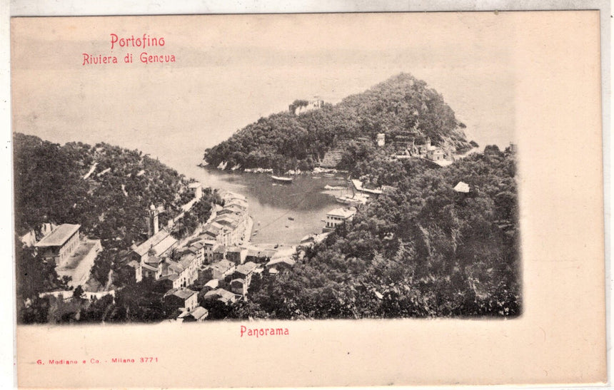 Cartolina antica Portofino panorama