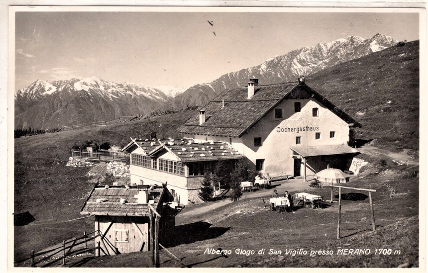 Cartolina antica Albergo Jocher Giogo di San vigilio presso Merano