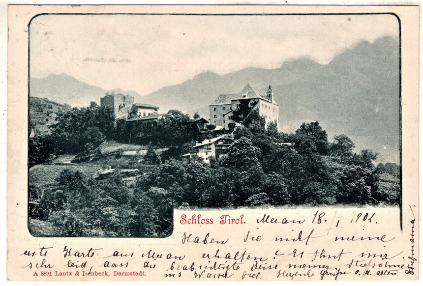 Cartolina antica Meran Schloss Tirol