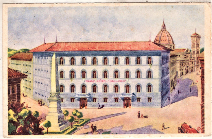 Cartolina antica Firenze Grand Hotel Baglioni
