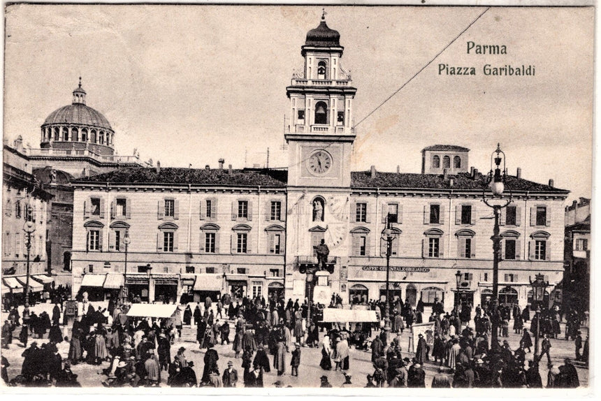 Cartolina antica Parma Piazza Garibaldi