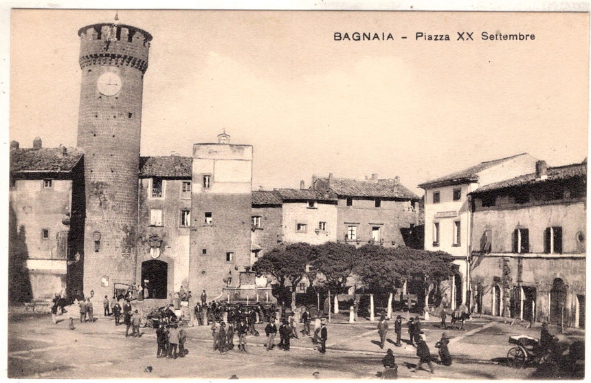 Cartolina antica Bagnaia Piazza XX Settembre Murlo  Siena