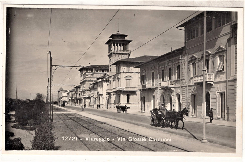 Cartolina antica Viareggio via Giosue Carducci