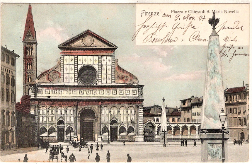 Cartolina antica Firenze Chiesa di Santa Maria Novella