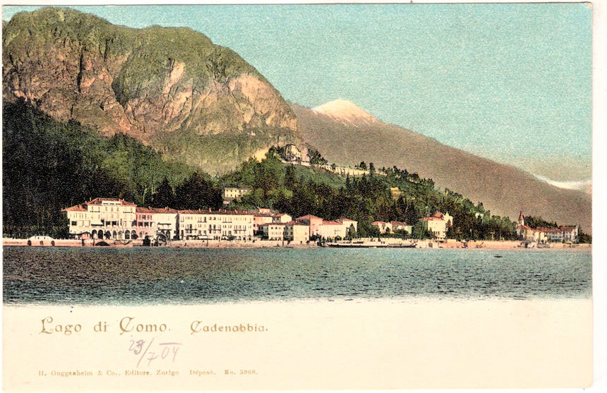 Cartolina antica Cadenabbia panorama nel 1900 Como