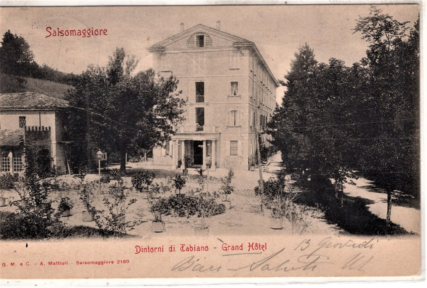 Cartolina antica Salsomaggiore dintorni di Tabiano Grand Hotel