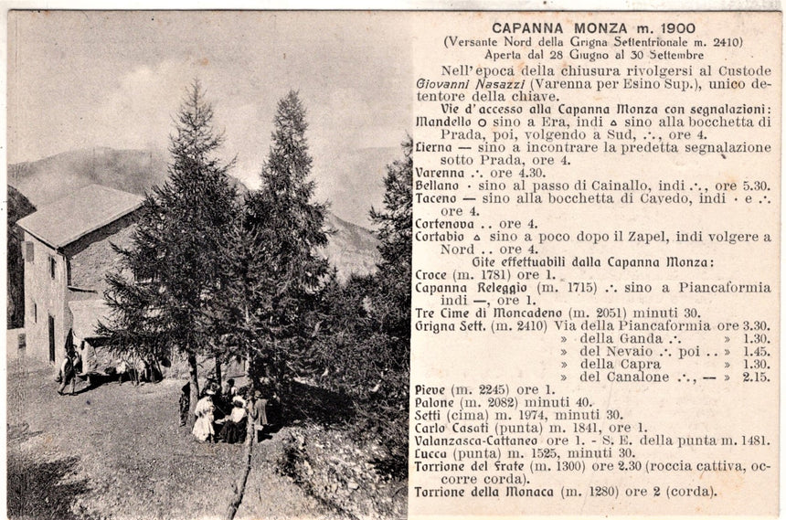 Cartolina antica Cartolina Club Alpino Ital. Sez.Universitaria Monza