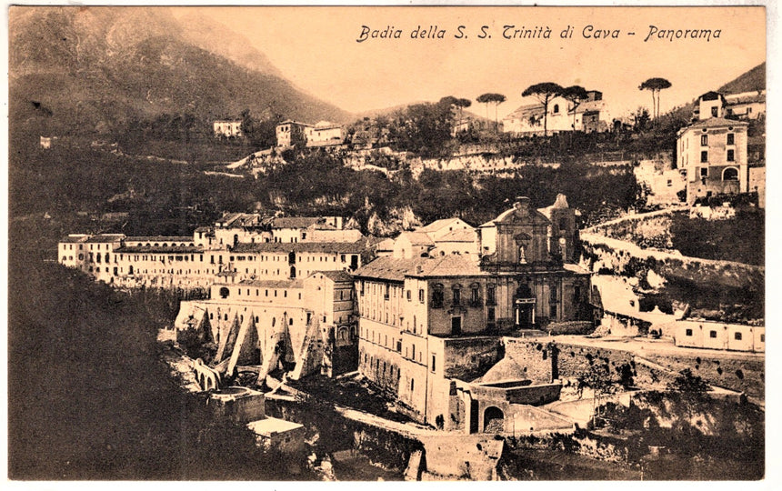 Cartolina antica Salerno Badia della S.S.trinità di Cava