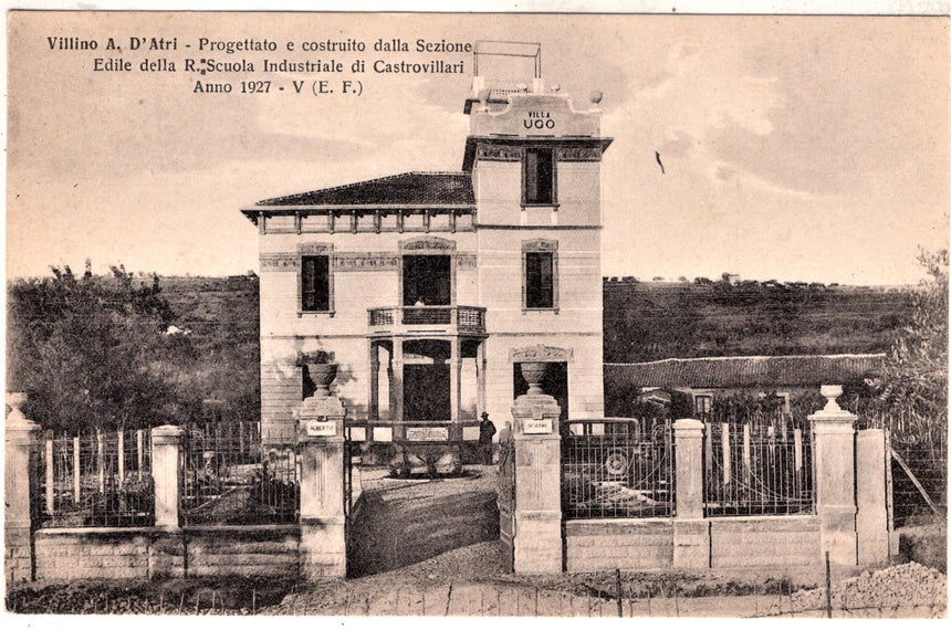 Cartolina antica Castrovillari Villino A. d Atri costruito dalla scuola industriale
