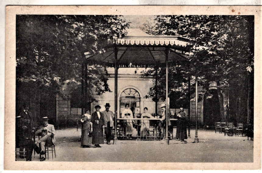 Cartolina antica Fiuggi chiosco della fontana