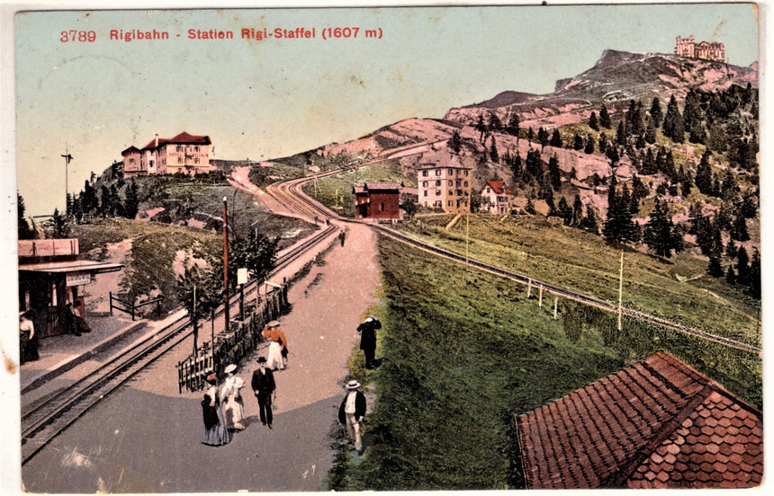 Cartolina antica Rigibahn Station Rigi Staffel