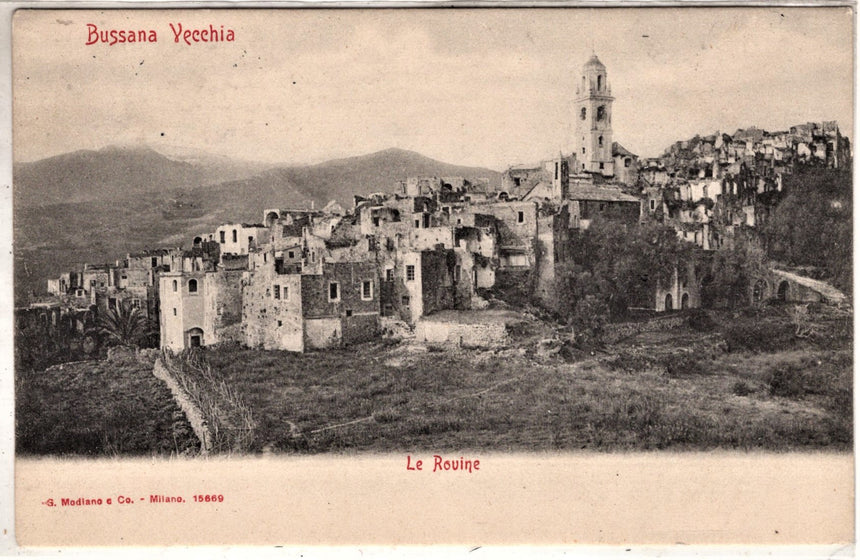 Cartolina antica Bussana Vecchia le rovine