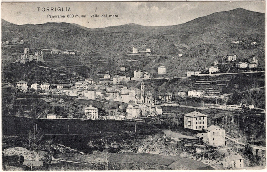 Cartolina antica Torriglia panorama Genova