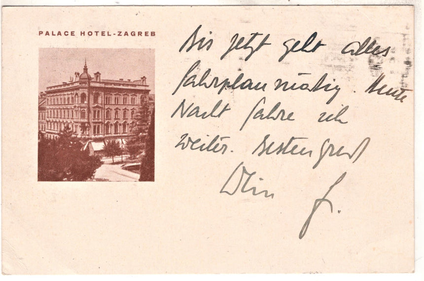 Cartolina antica Cartolina pubblicità Crikvenica Hotel Therapia Miramare