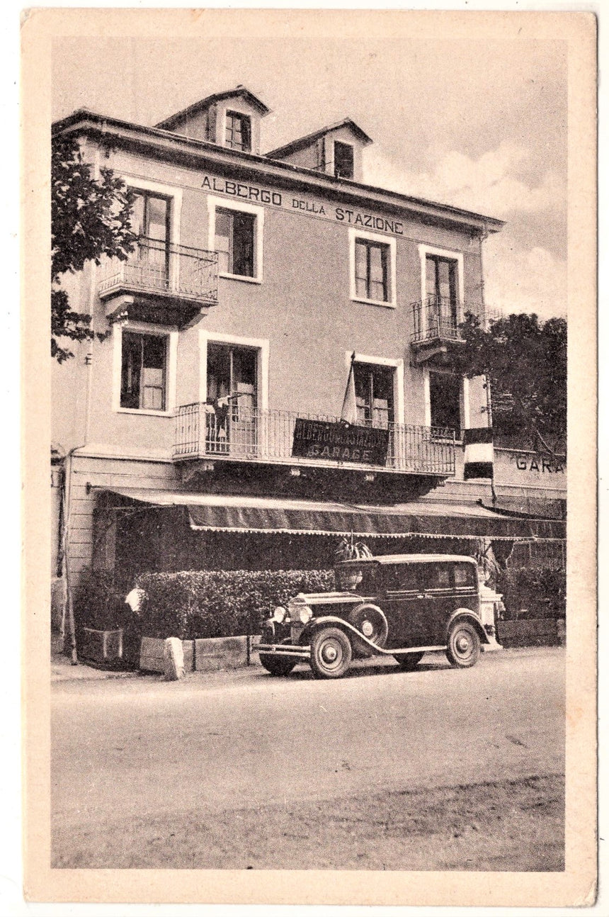 Cartolina antica Susa Albergo ristorante della Stazione di C. Fracchia