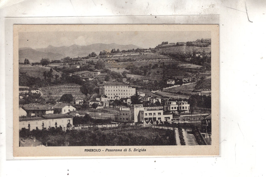 Cartolina antica Pinerolo panorama do S.Brigida