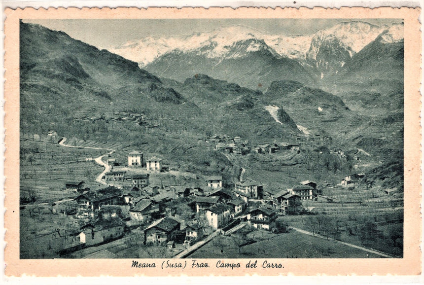 Cartolina antica Meana Susa frazz. Campo del Carro