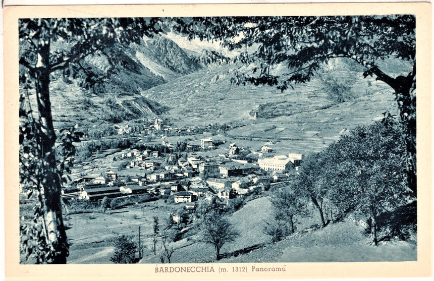 Cartolina antica Bardonecchia panorama
