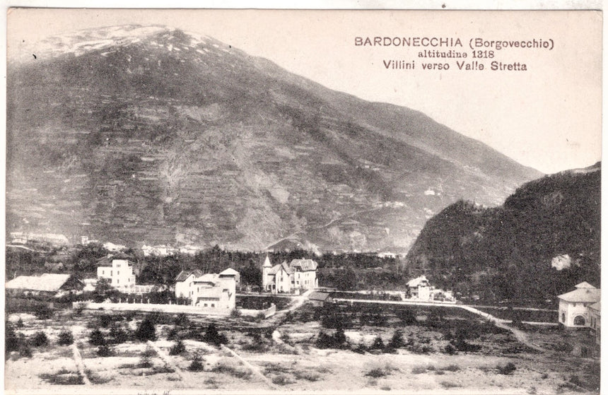 Cartolina antica Bardonecchia Borgovecchio