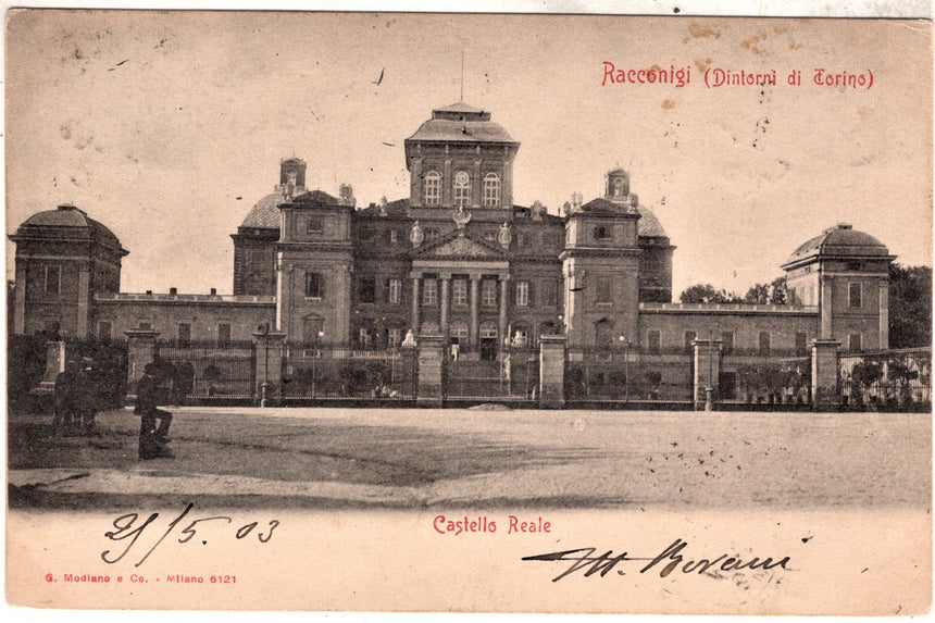 Cartolina antica Racconigi il castello Reale
