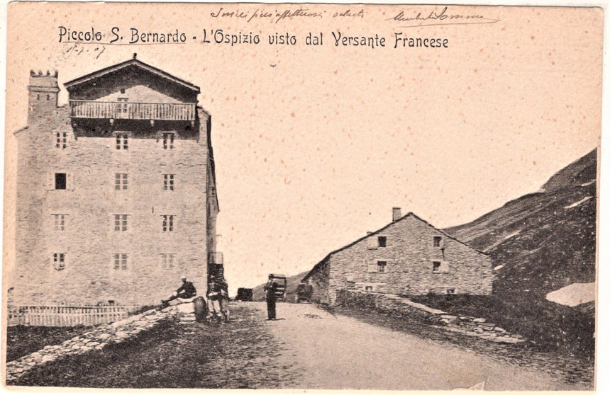 Cartolina antica Piccolo San Bernardo dal versante francese